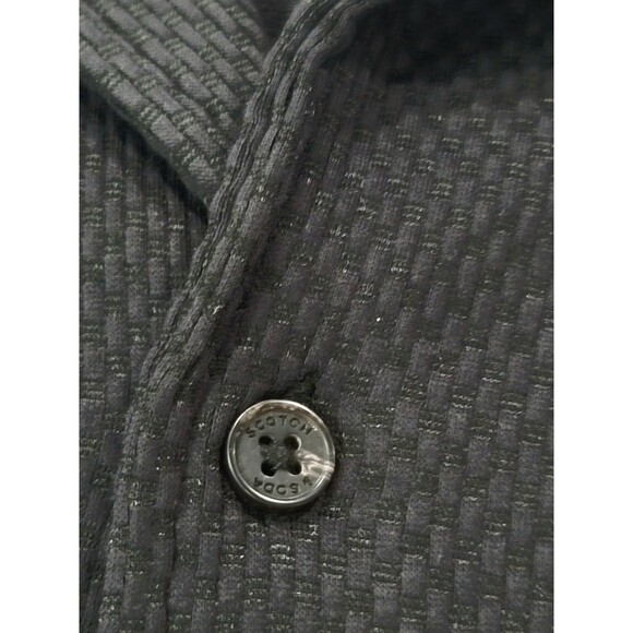Scotch & Soda Men's Amsterdam Textured Knit Button Up Shirt Relaxed Black Size M - Picture 8 of 16